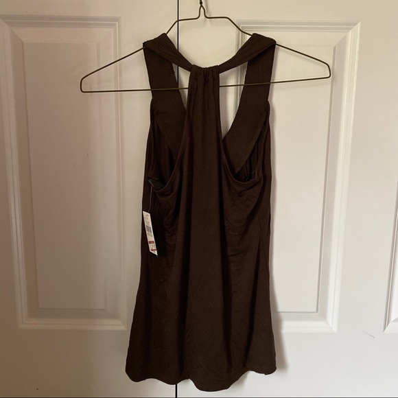 Macy’s BCX Gold Sequin Neckline Brown Halter Top - Picture 4 of 7